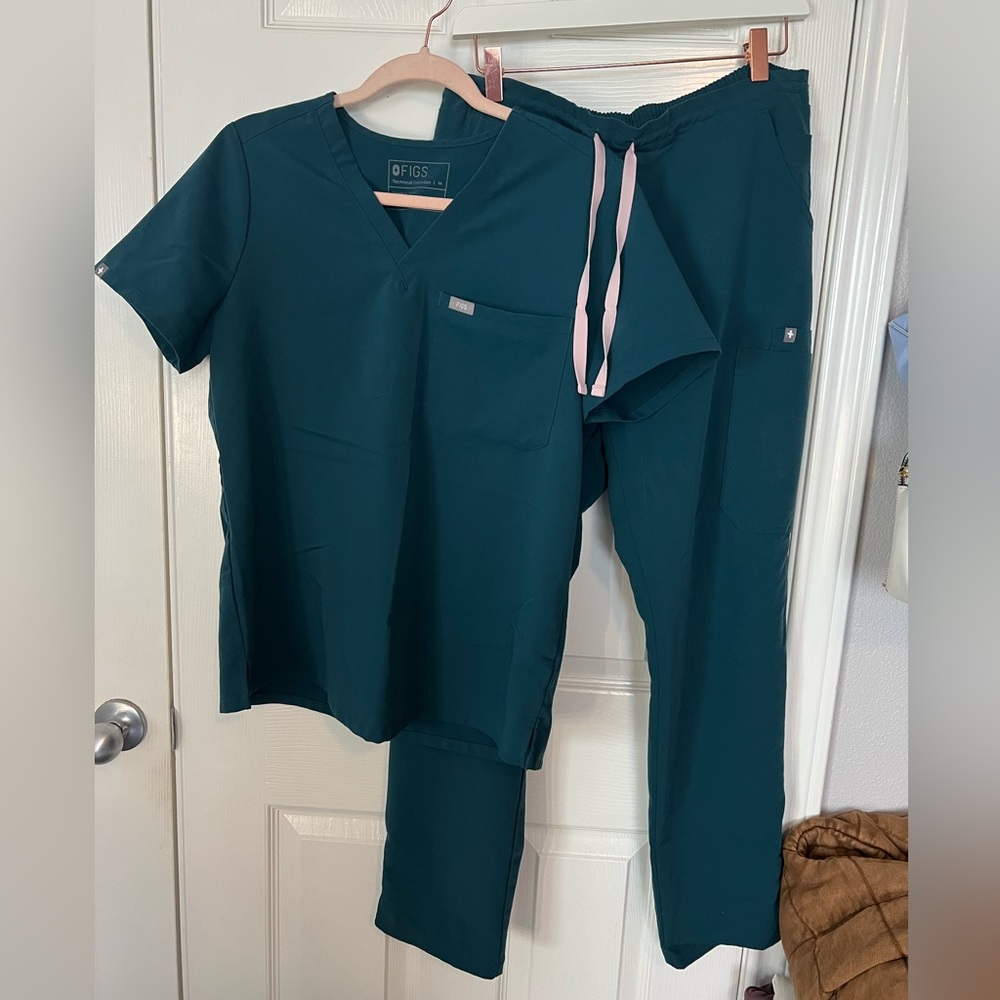 Caribbean Blue FIGS Scrubs Set